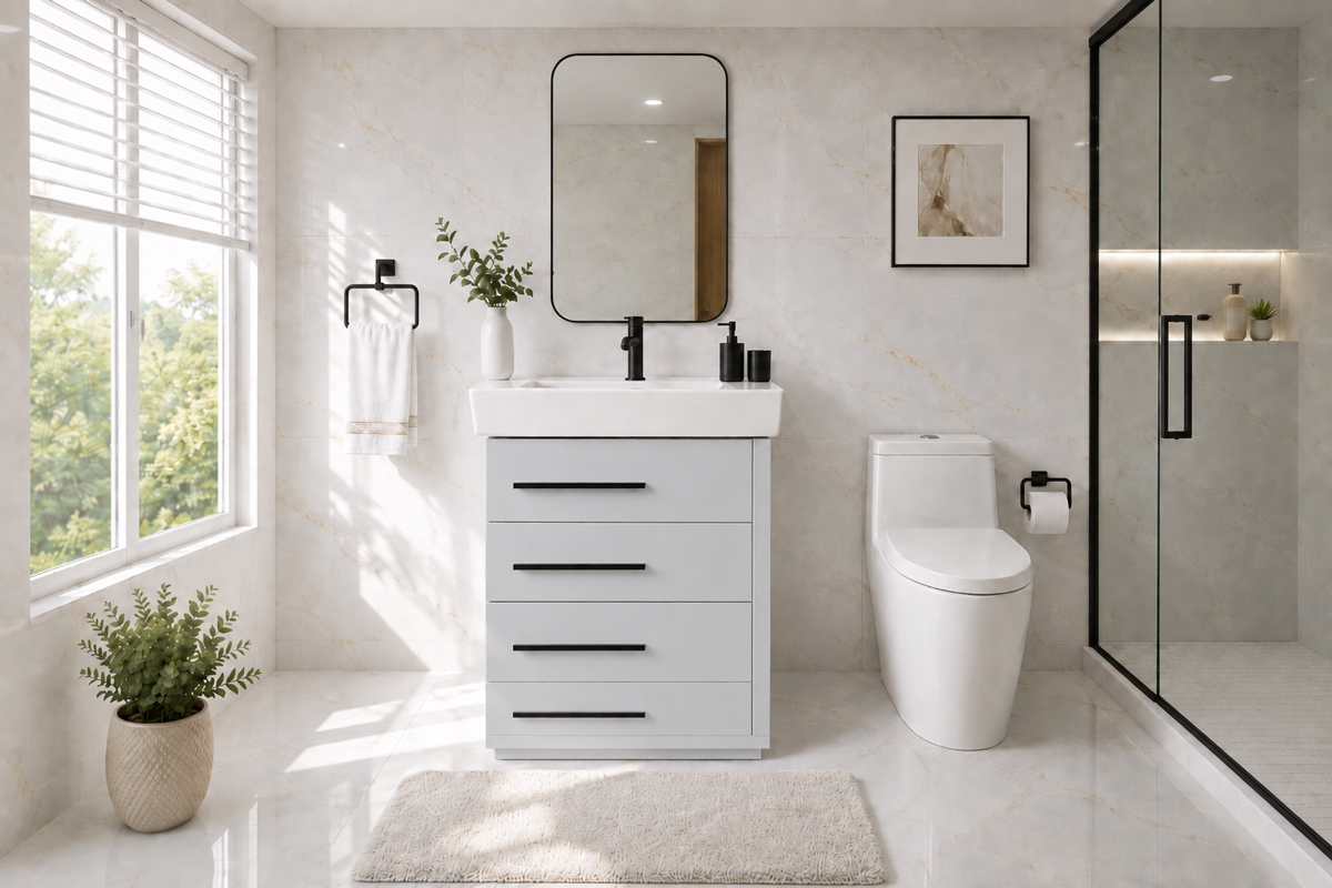 Adora Bathroom Cabinet - Light Gray 24"