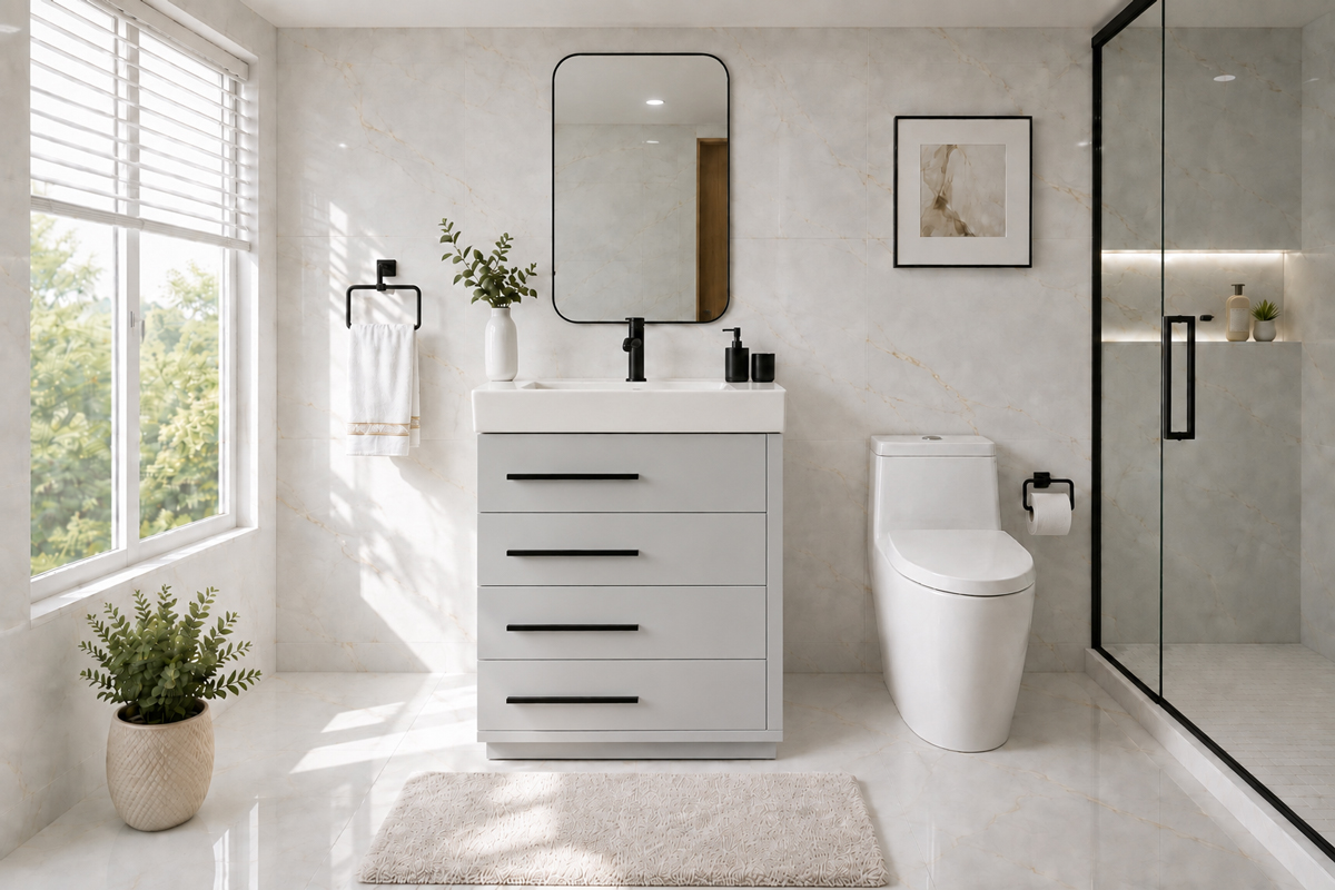 Adora Bathroom Cabinet - Light Gray 32"