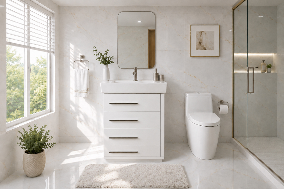 Adora Bathroom Cabinet - Bright White 24"