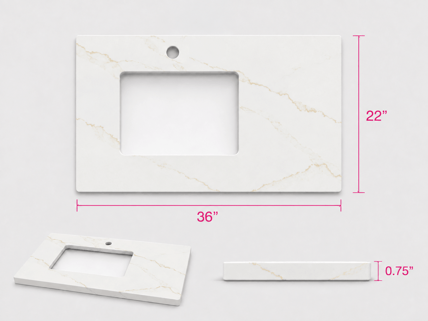 Quartz Top - Calacatta Gold 36"
