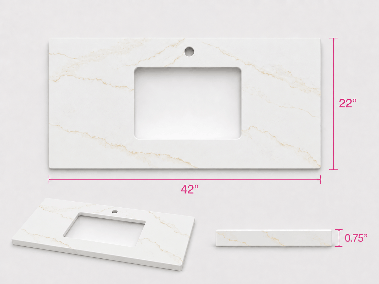 Quartz Top - Calacatta Gold 42"