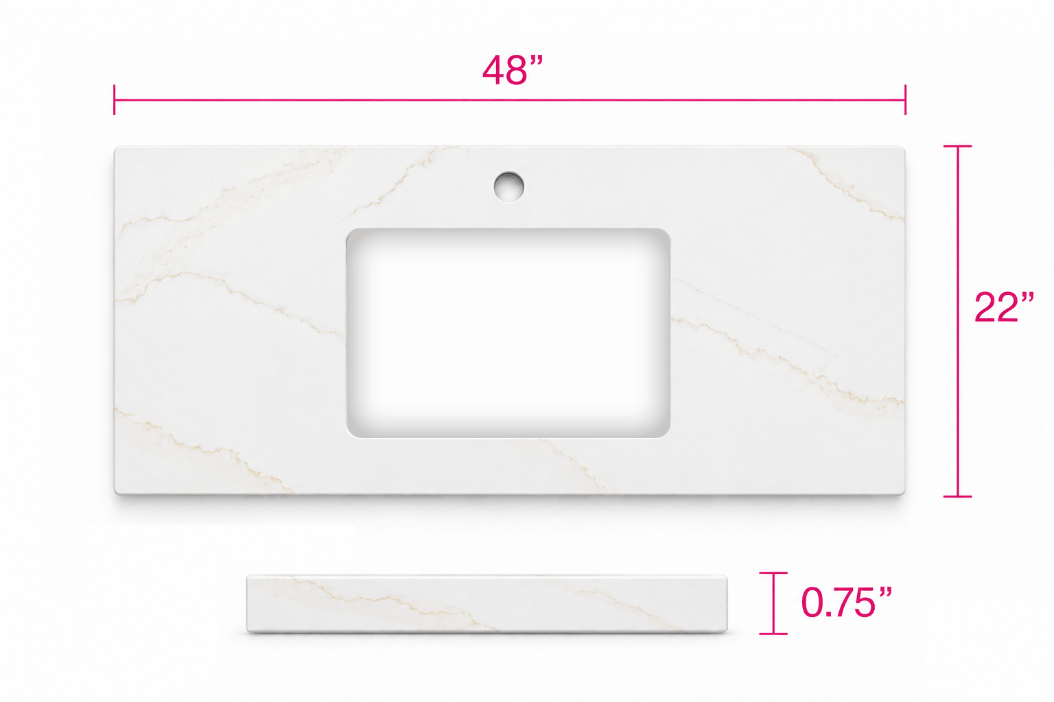 Quartz Top - Calacatta Gold 48"
