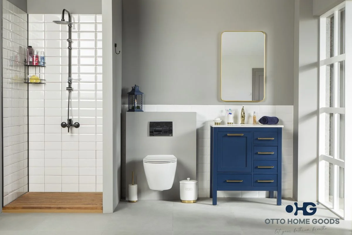 Ashley Bathroom Cabinet - Navy Blue 30"