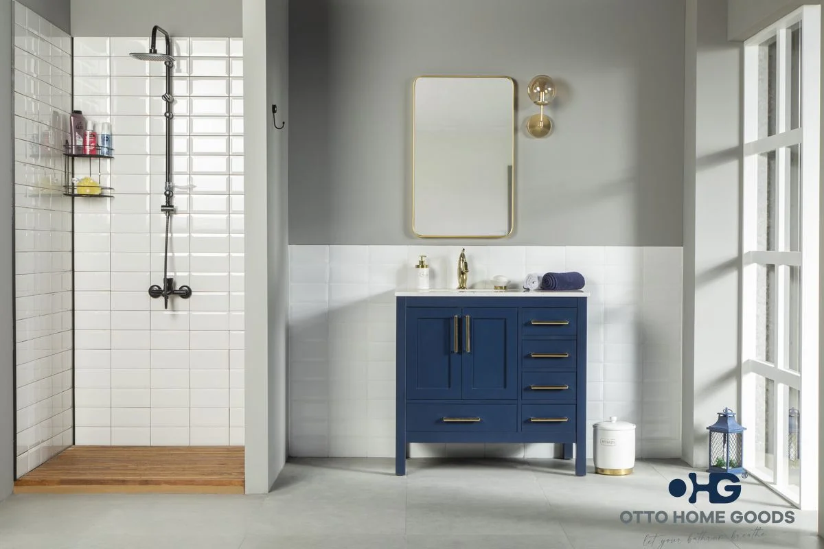 Ashley Bathroom Cabinet - Navy Blue 36"