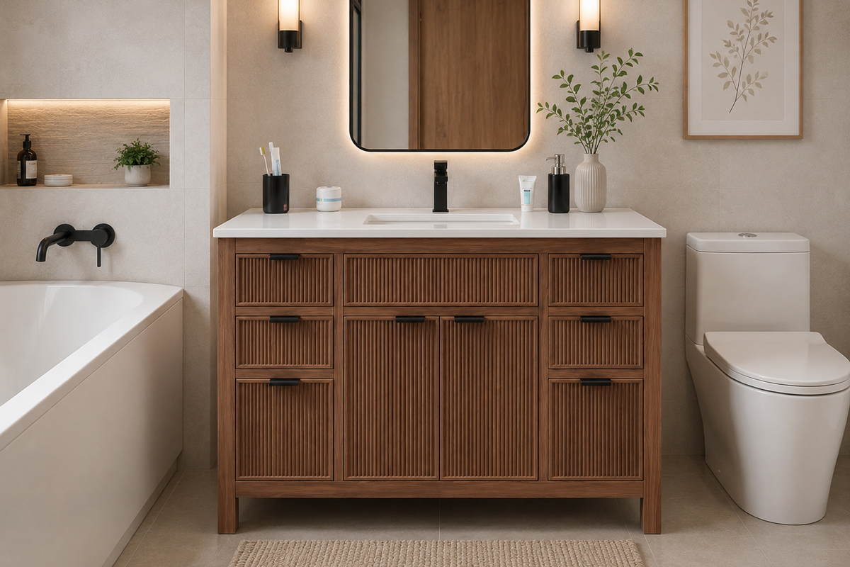 Catalina Bathroom Cabinet - Walnut 48"