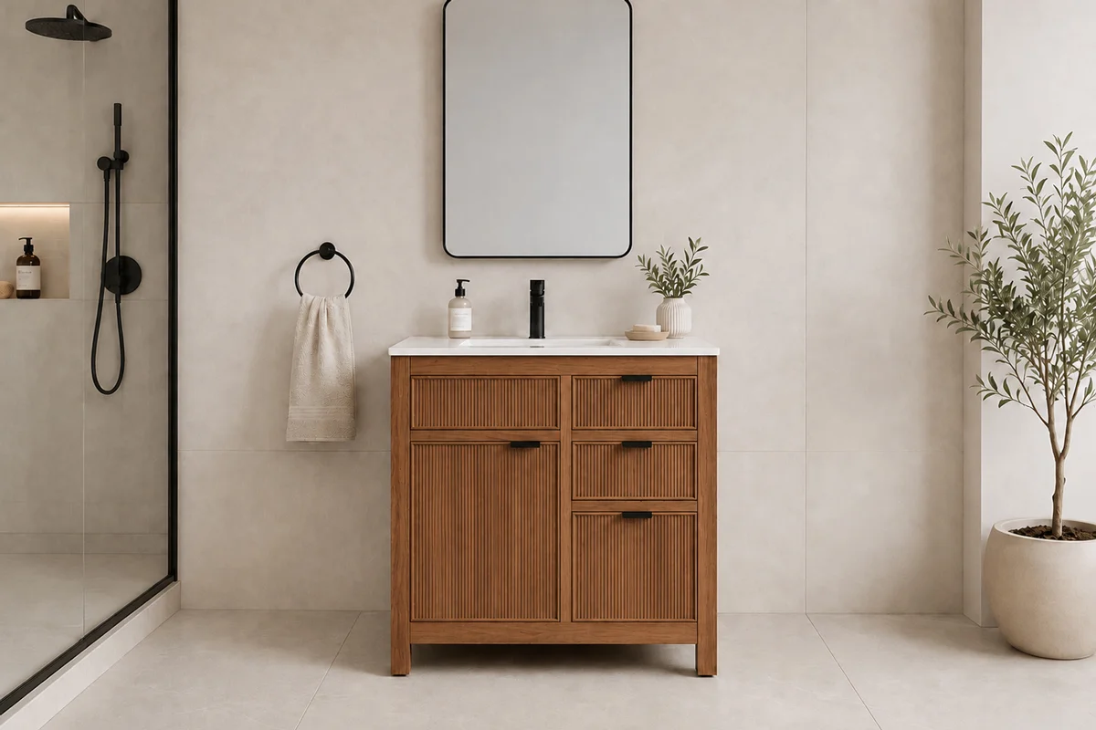 Catalina Bathroom Cabinet - Walnut 30"