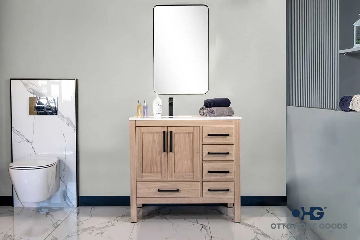 Ashley Bathroom Cabinet - Natural Oak 36"