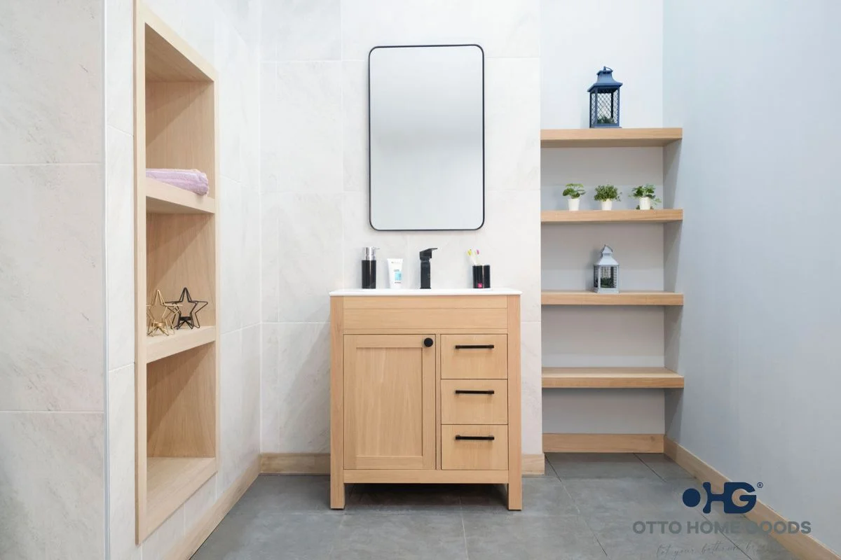 Aria Bathroom Cabinet - Natural Oak 30"