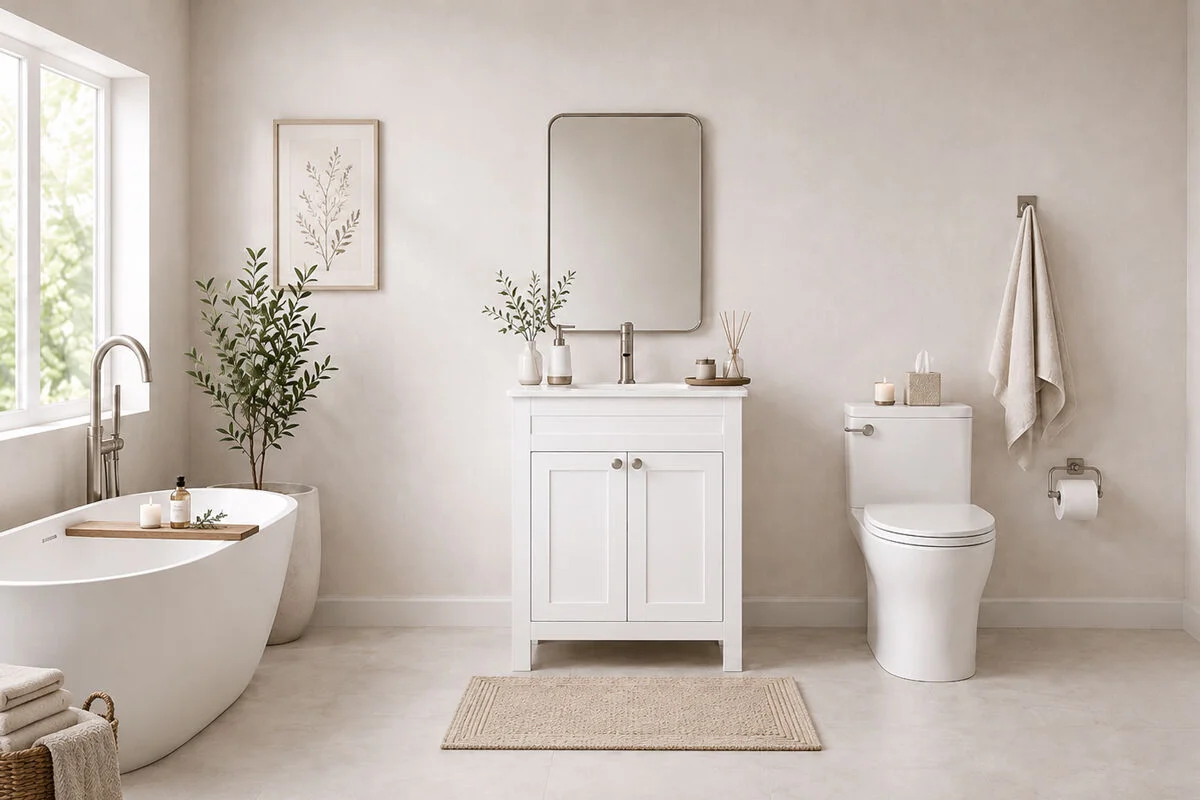 Aria Bathroom Cabinet - White 24"