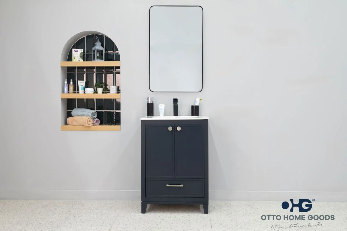 Frame Bathroom Cabinet - Dark Gray 24"