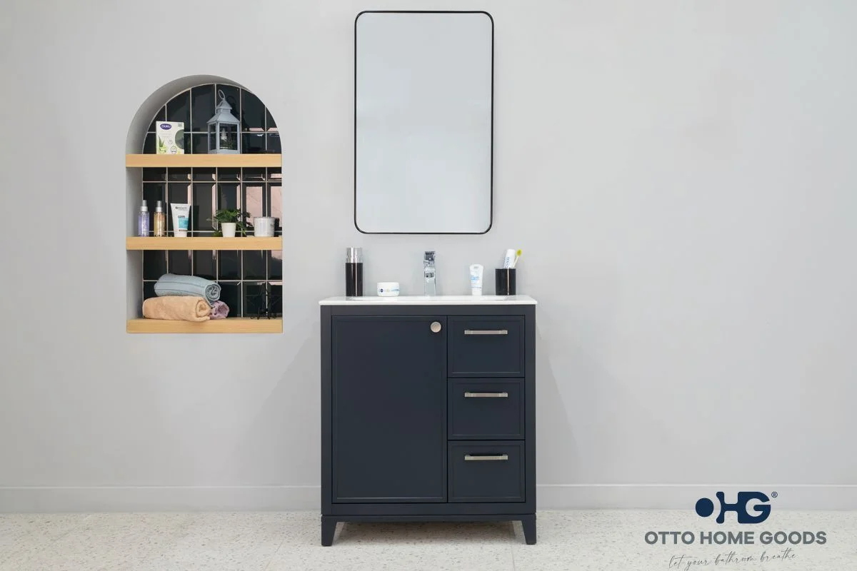 Frame Bathroom Cabinet - Dark Gray 30"