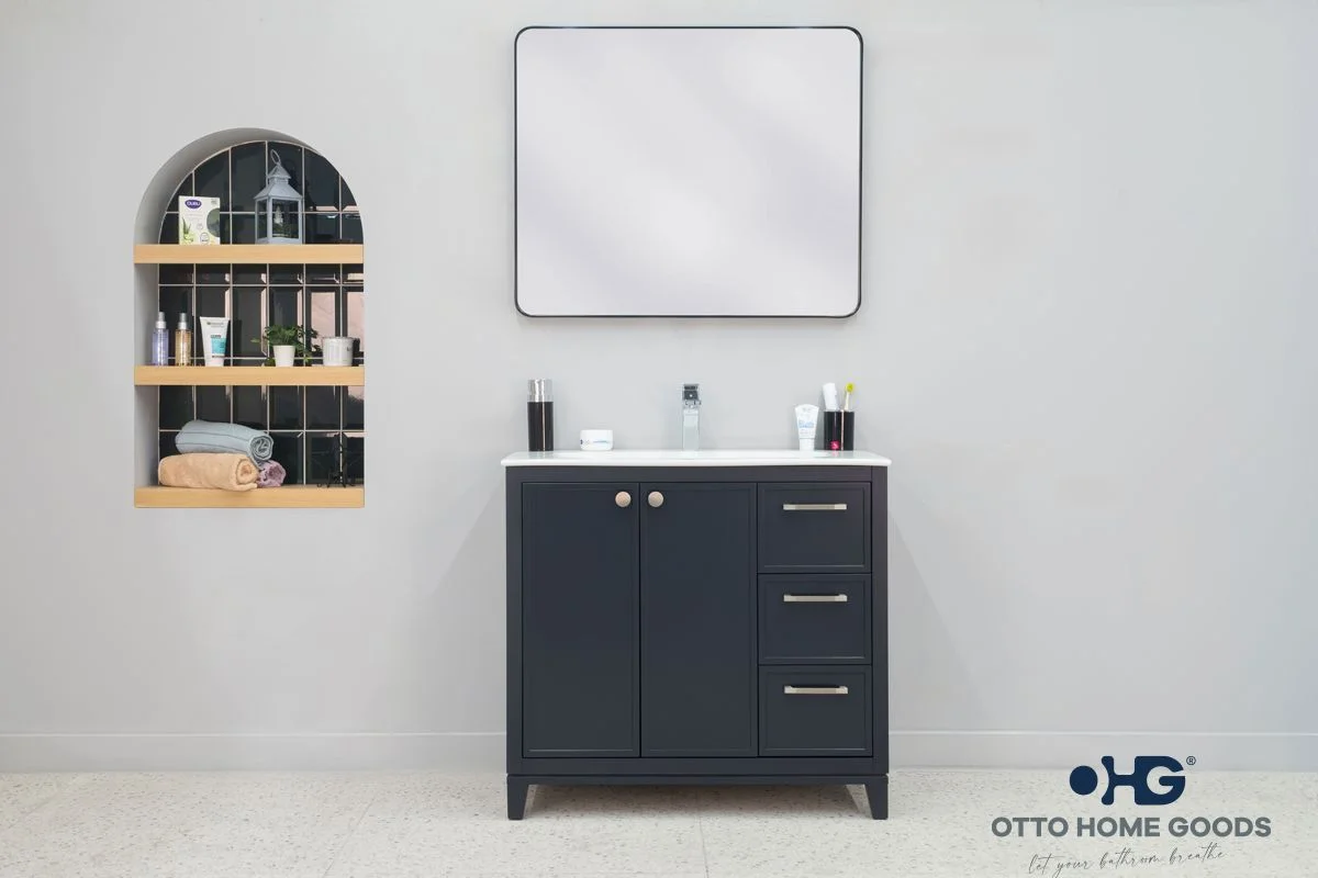 Frame Bathroom Cabinet - Dark Gray 36"