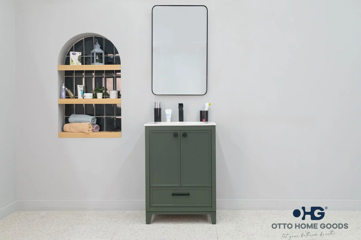 Frame Bathroom Cabinet - Pine Green 24"