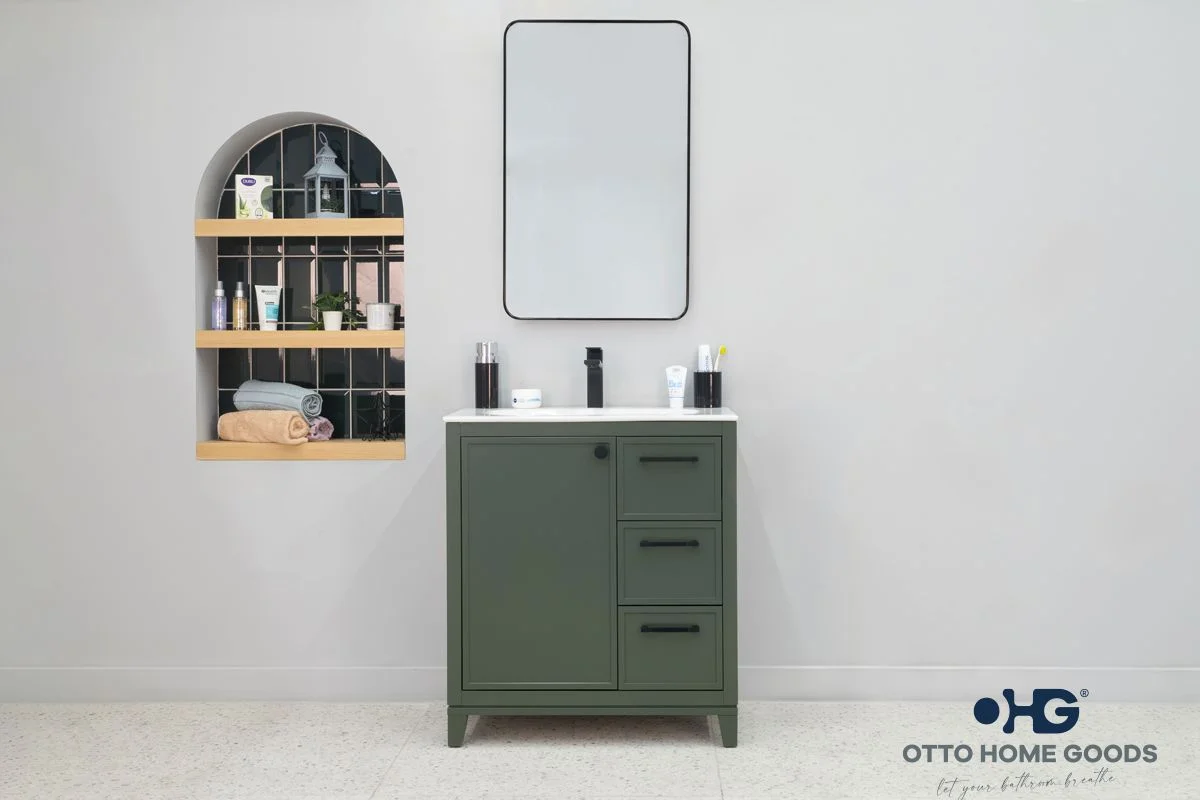 Frame Bathroom Cabinet - Pine Green 30"