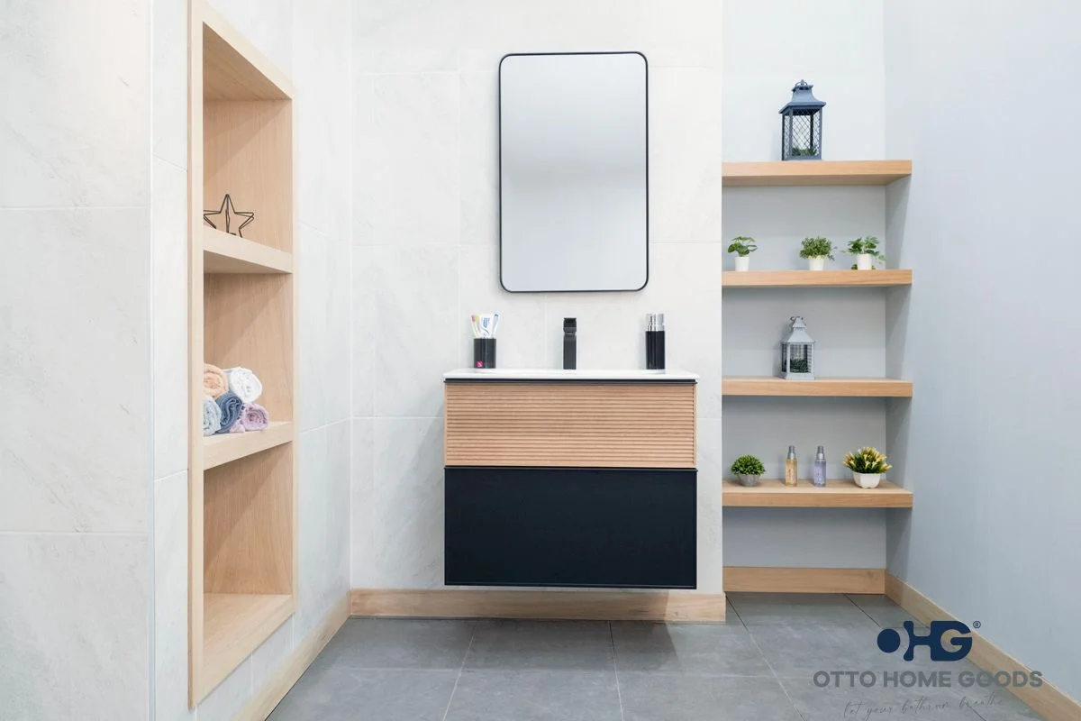 Ravello Bathroom Cabinet - Natural Black - 30"