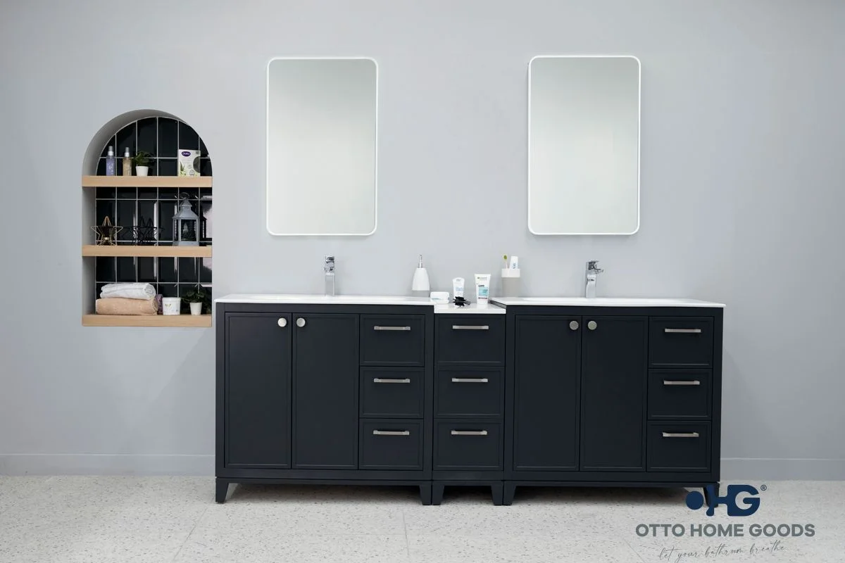 Frame Bathroom Cabinet - Dark Gray 84"