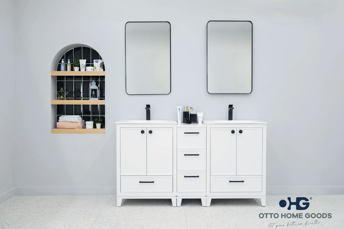 Frame Bathroom Cabinet - White 60"