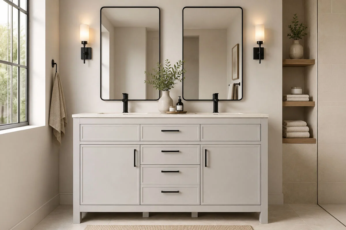 Novello Bathroom Cabinet - Beige 60"