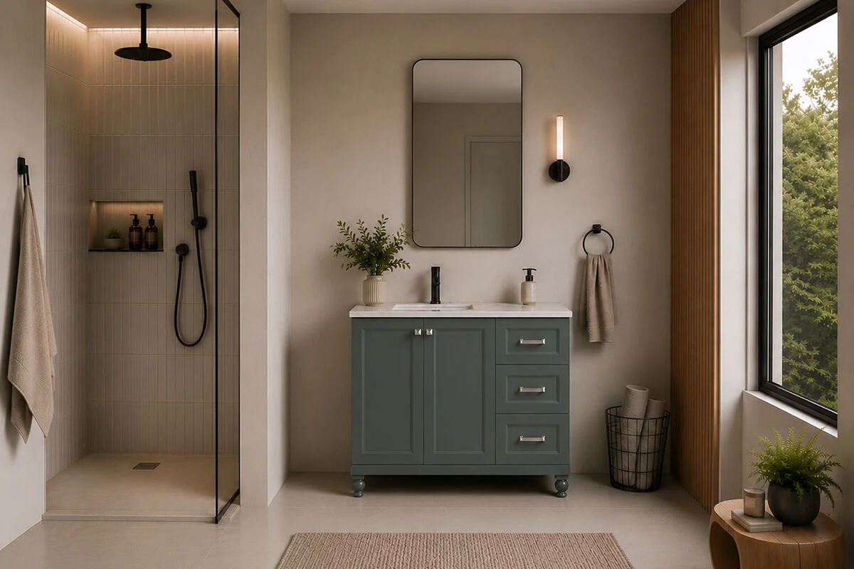 Isabel Bathroom Cabinet - Forest Green 36"