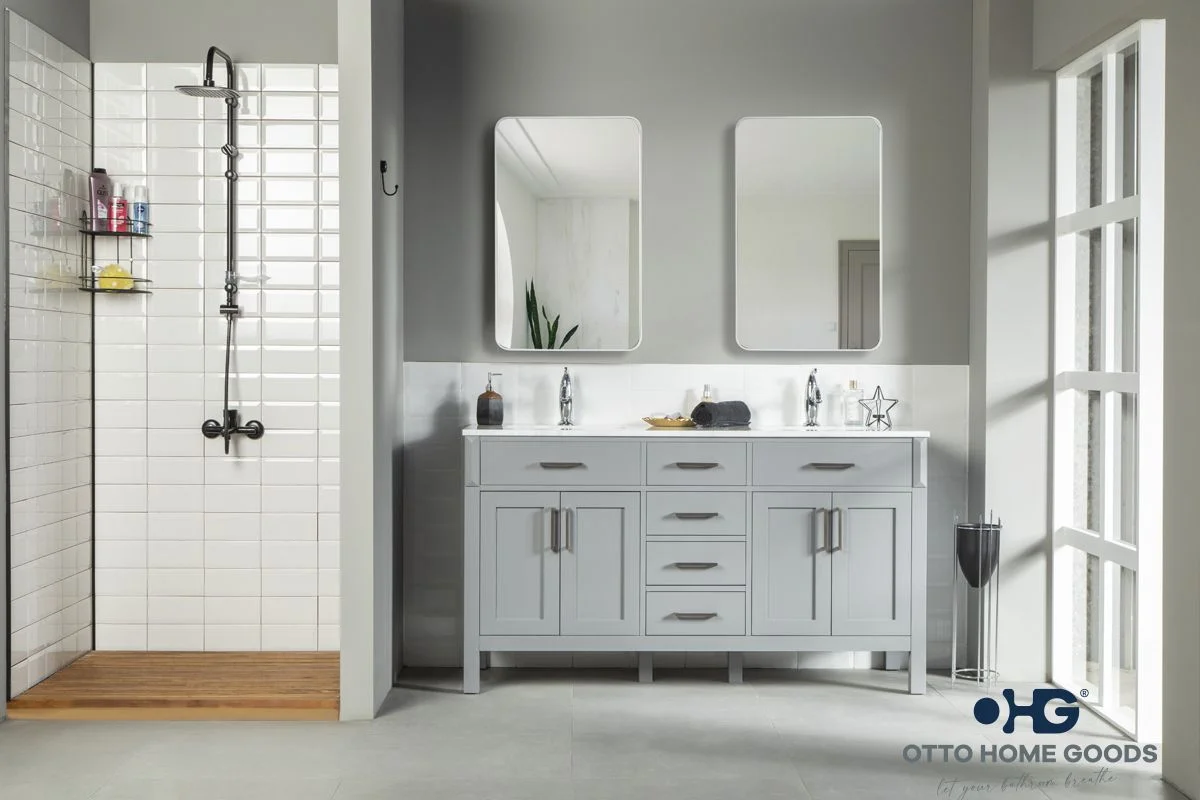 Fawna Bathroom Cabinet - Gray - 60"