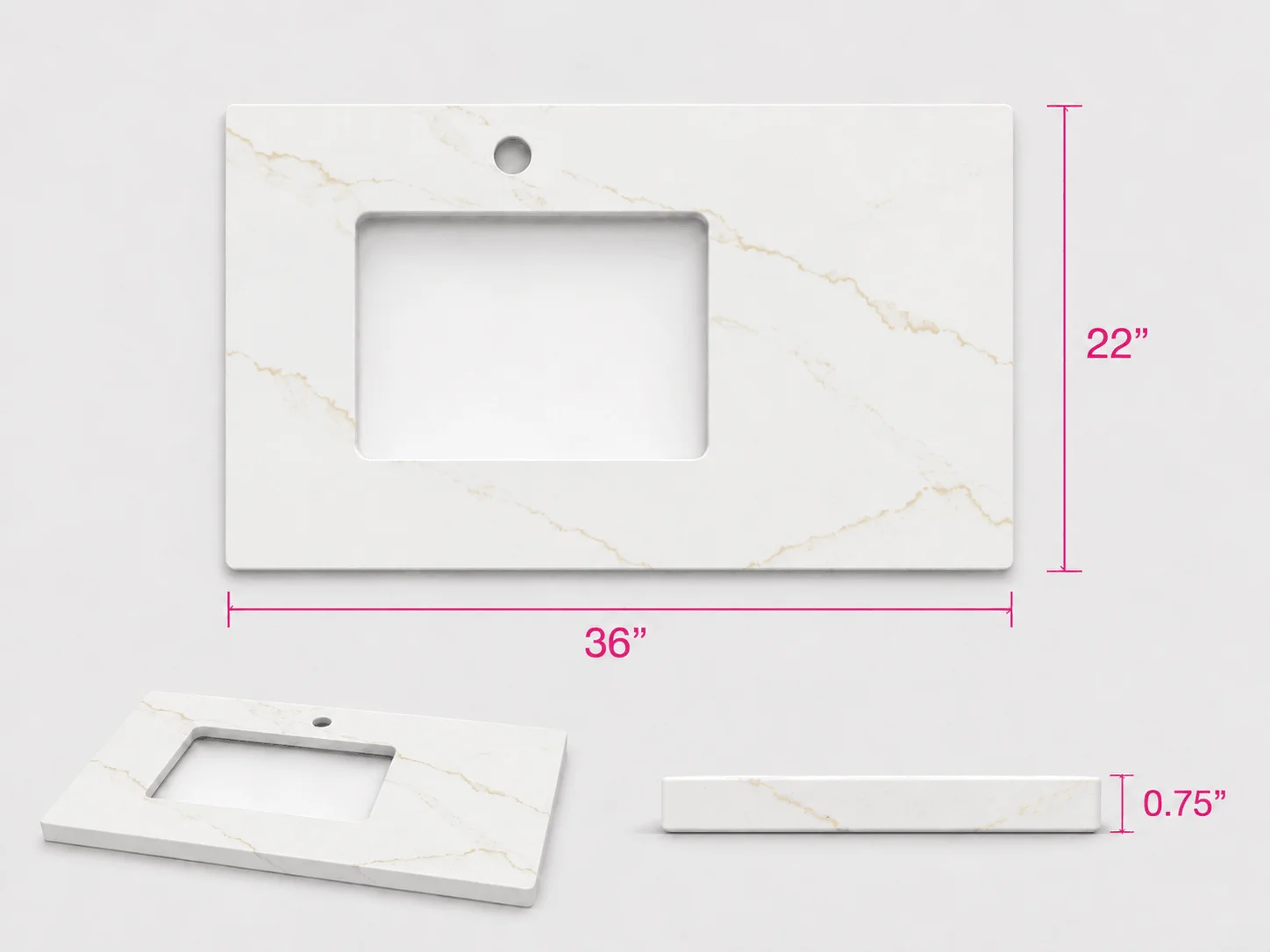 Quartz Top - Calacatta Gold 36"