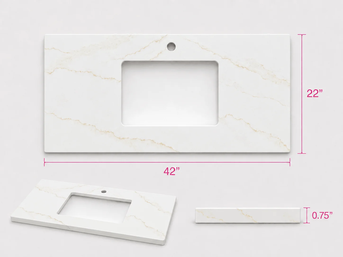 Quartz Top - Calacatta Gold 42"