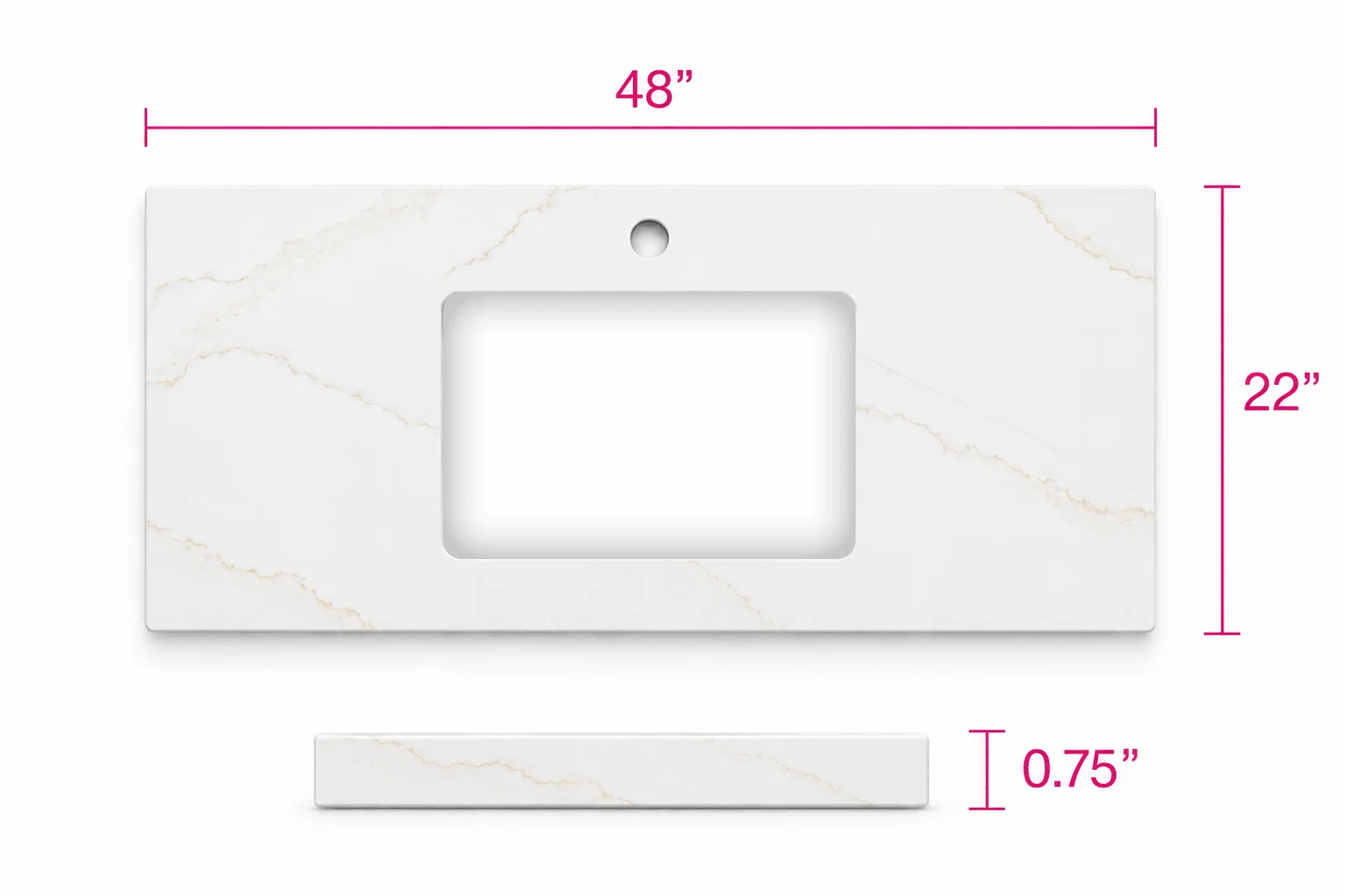Quartz Top - Calacatta Gold 48"