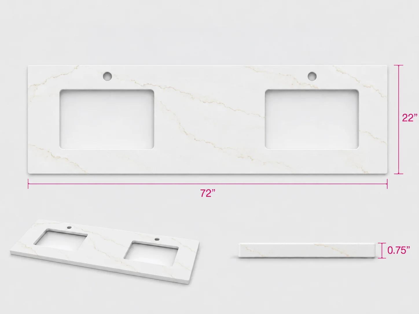 Quartz Top - Calacatta Gold 72"