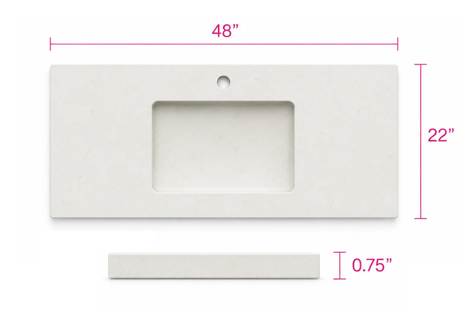 Quartz Top - Cashmere 48"