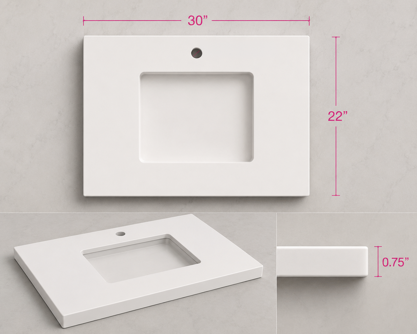 Quartz Top - Pure White 30"