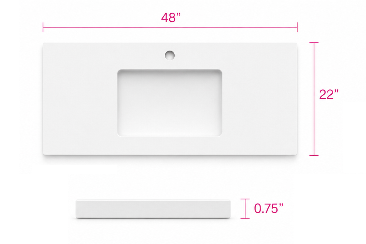 Quartz Top - Pure White 48"