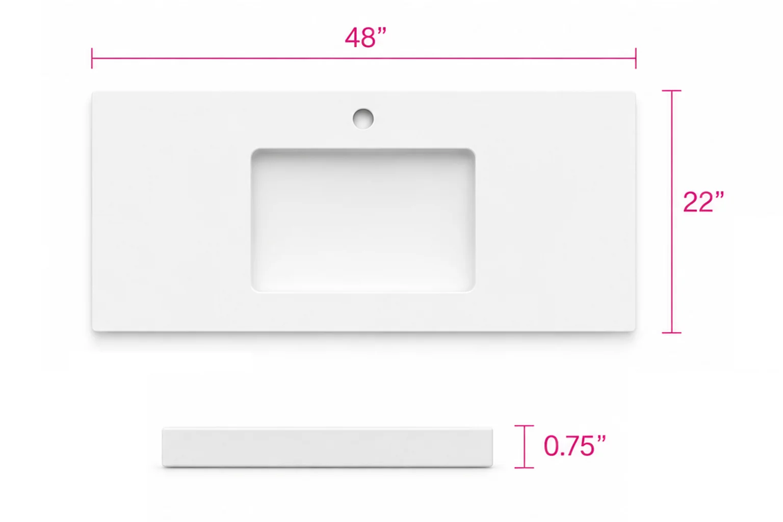 Quartz Top - Pure White 48"